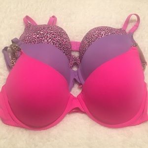 Bundle of VS PINK push-up bras